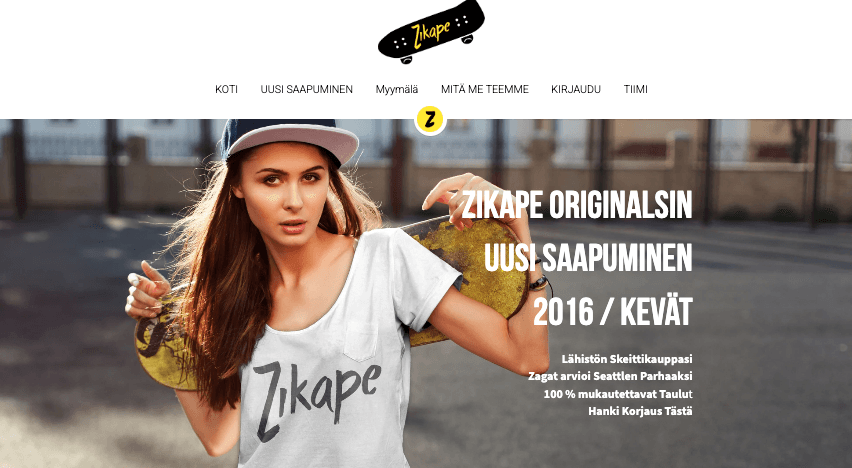 Zikape-verkkokaupan malli