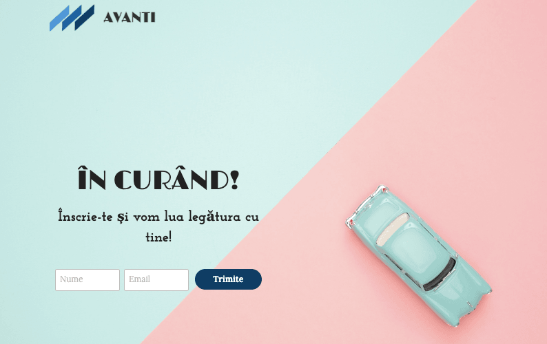 Șablonul de website Avanti de la Strikingly