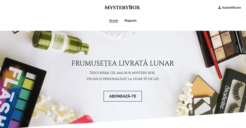 Șablon MysteryBox de la Strikingly