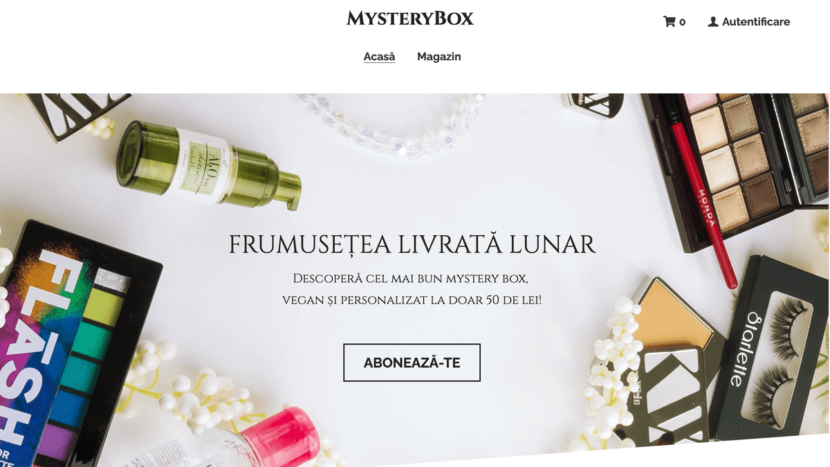 Șablon Mystery Box de la Strikingly