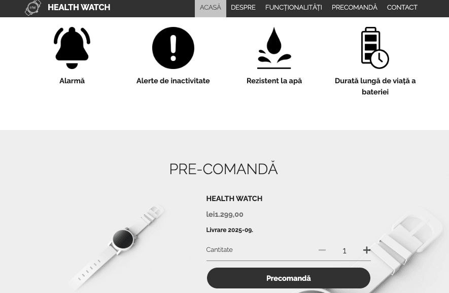 Șablon e-commerce Health Watch