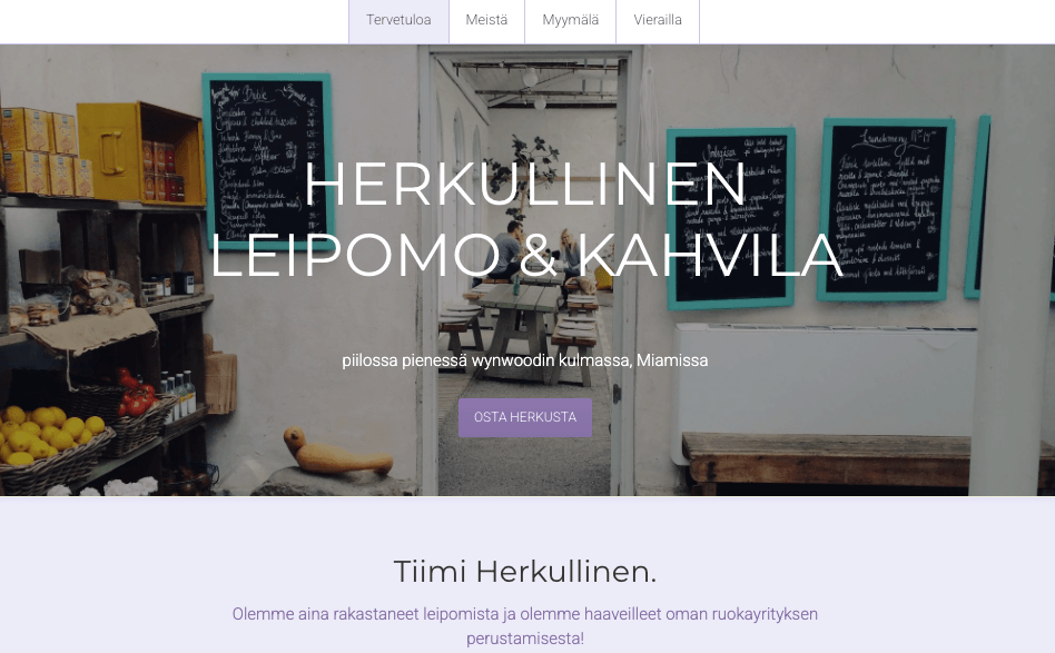 Minimalistinen verkkokauppamalli