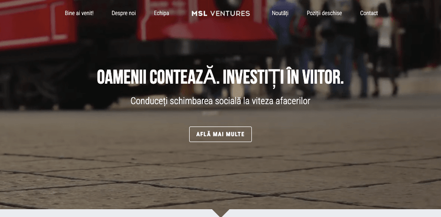 Șablonul de afaceri MSL Venture de la Strikingly