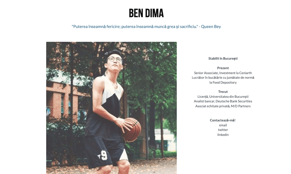 Șablon de prezentare de la Strikingly