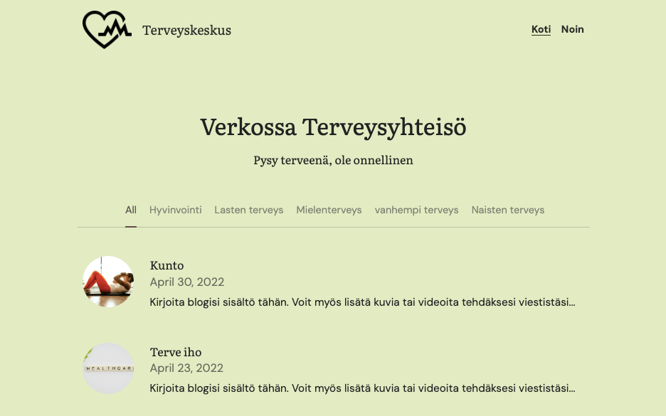 Health Center Template Strikinglyltä