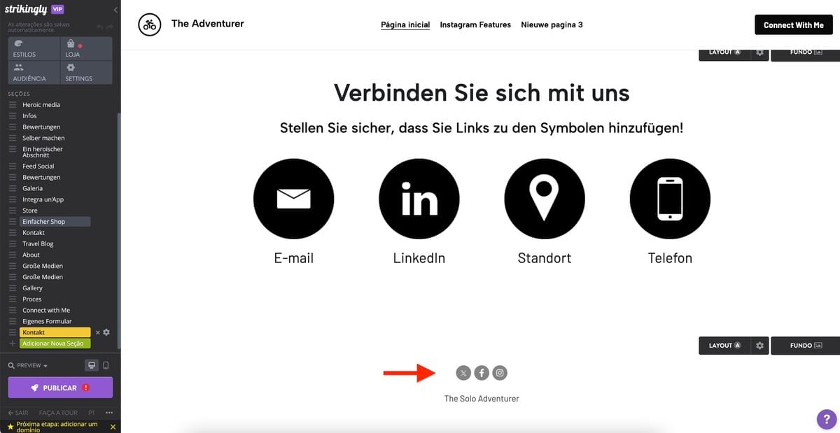 Imagem retirada de Strikingly