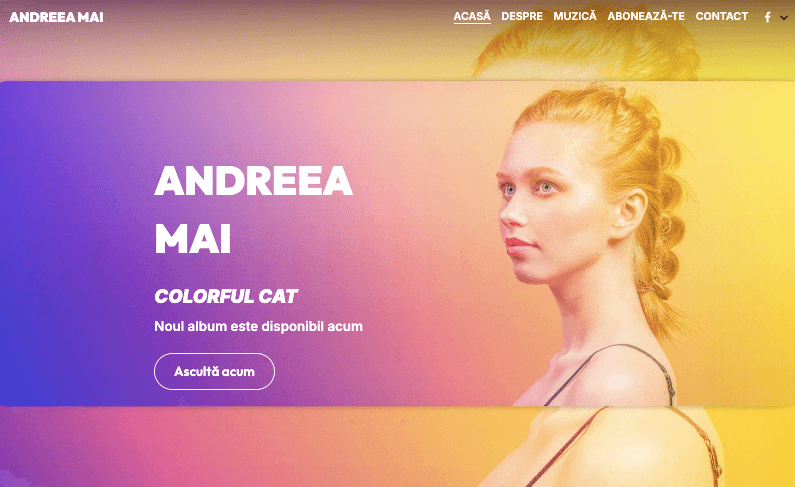 Șablon Andrea May de la Strikingly