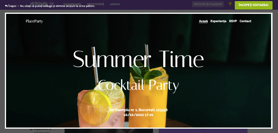 Construirea unei afaceri de cafea cu Strikingly - Creează un site Strikingly