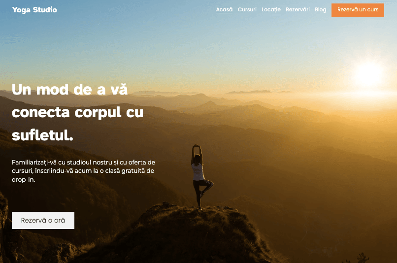 Șablon yoga studio de la Strikingly