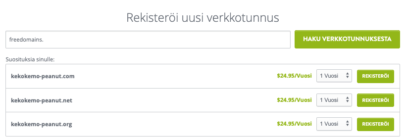 Strikingly Domain Haku Sivu