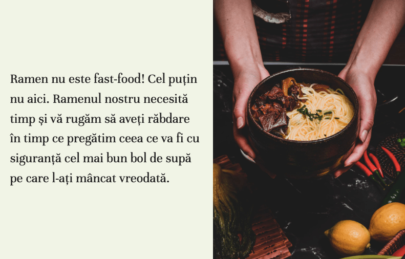 Șablon de restaurant ramen de la Strikingly