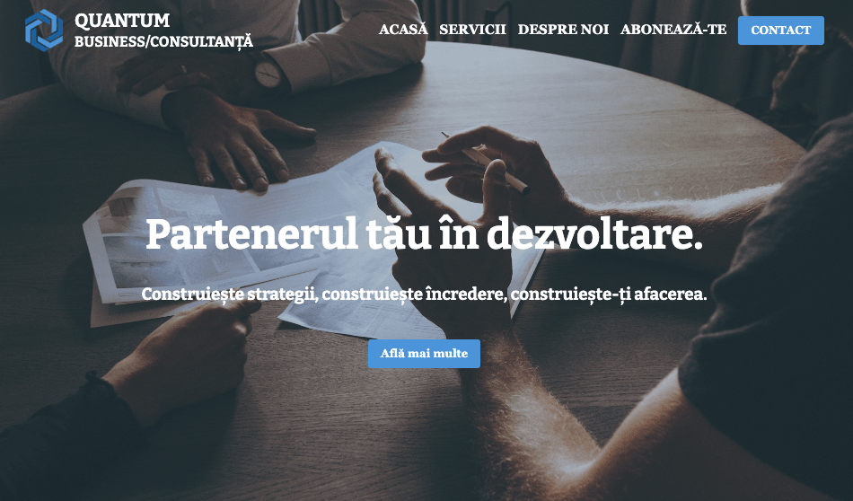 Șablonul Quantum de la Strikingly