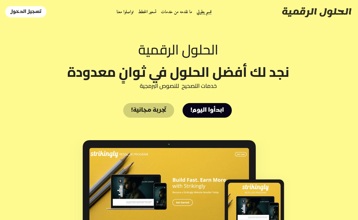 قالب ماكرو من Strikingly