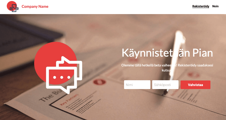 Yksinkertainen Splash Sivusto rakenteilla Sivuston malli