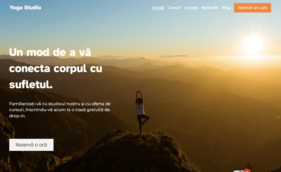 Yoga site web de afaceri șablon de la Strikingly
