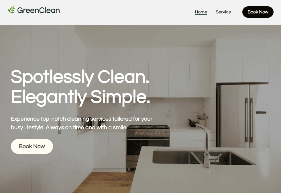 Șablonul GreenClean de la Strikingly