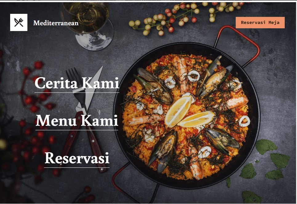 Template Mediterania dari Strikingly