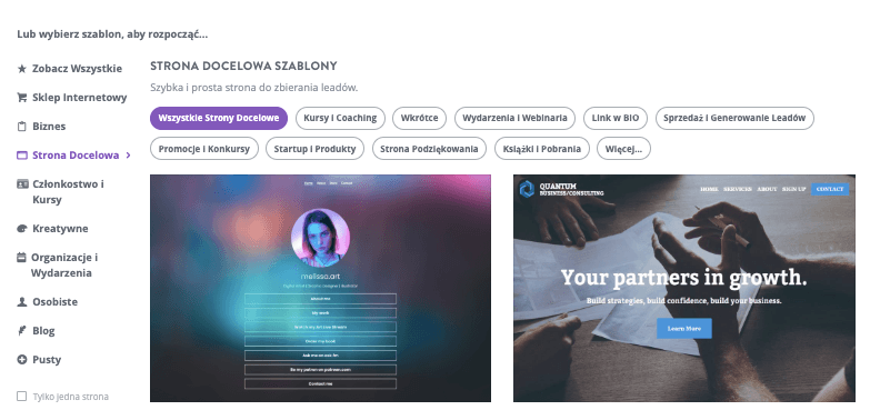 Utwórz lejek marketingu cyfrowego w Strikingly – strona docelowa