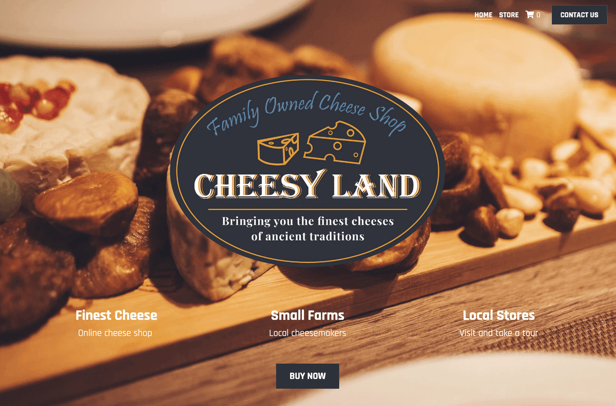 Szablon Cheesy Land od Strikingly