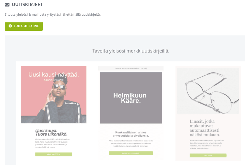 Strikingly Uutiskirje Ominaisuus