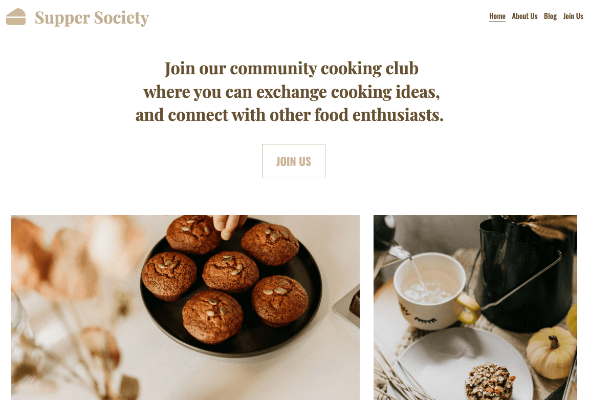 قالب Supper Society من Strikingly