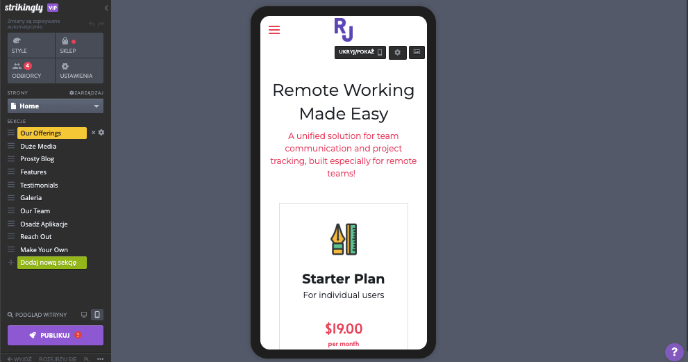 Konwertuj odwiedzających witrynę dzięki Strikingly – responsywnemu projektowi