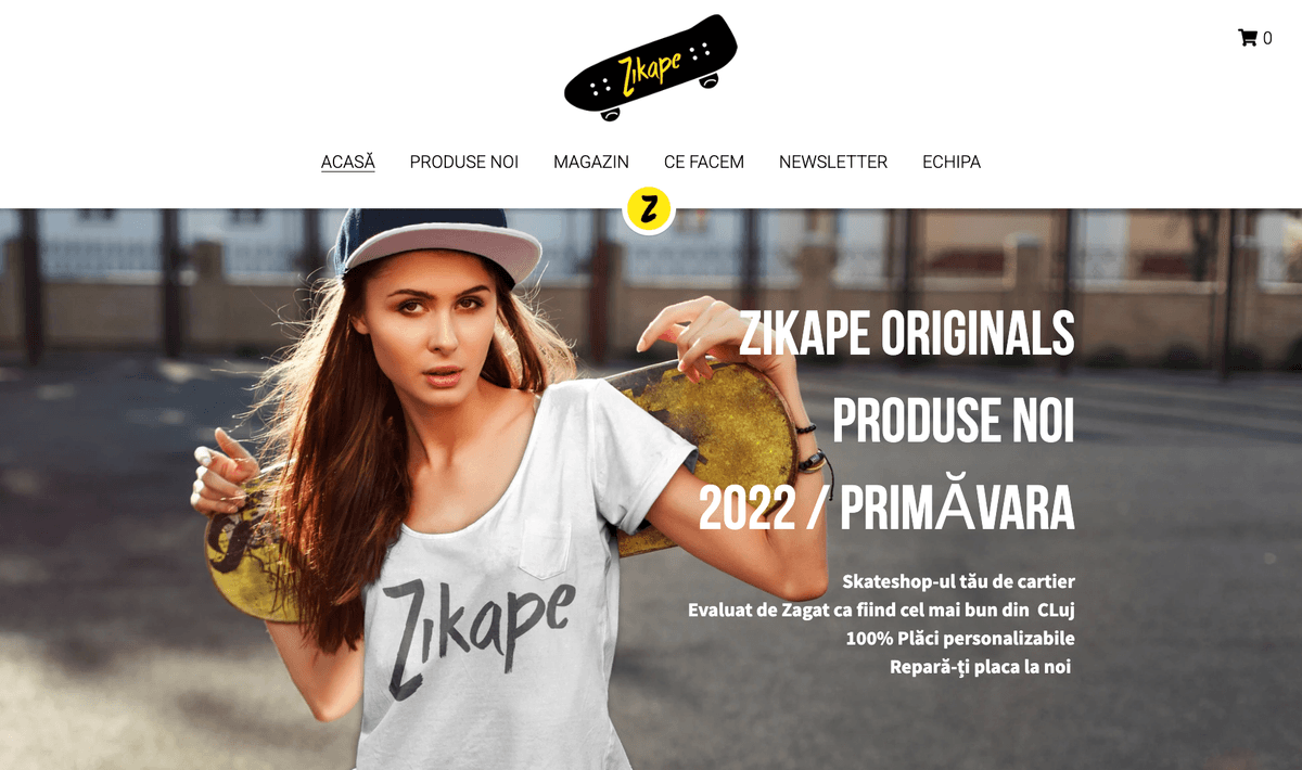 Șablonul Zikape de la Strikingly