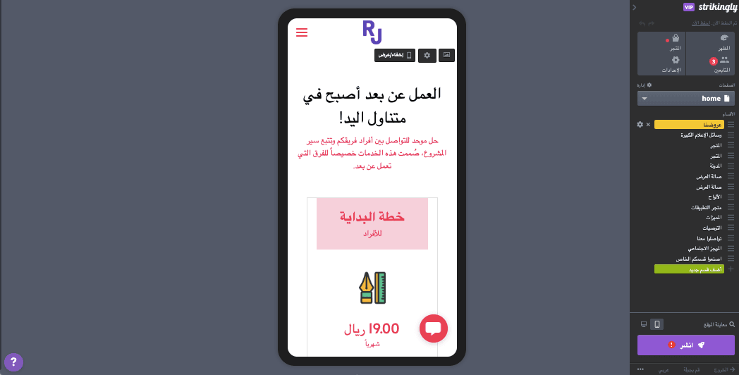 أنواع ريادة الأعمال - Strikingly لرواد الأعمال - استجابة الهاتف المحمول