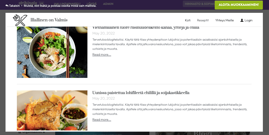 Hämmästyttävät verkkosivustomallin ominaisuudet hakukoneoptimointiin ja parannettuun käyttökokemukseen - integroitu blogialusta