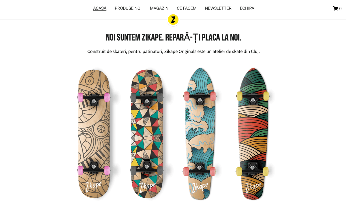 Șablon Zikape de la Strikingly