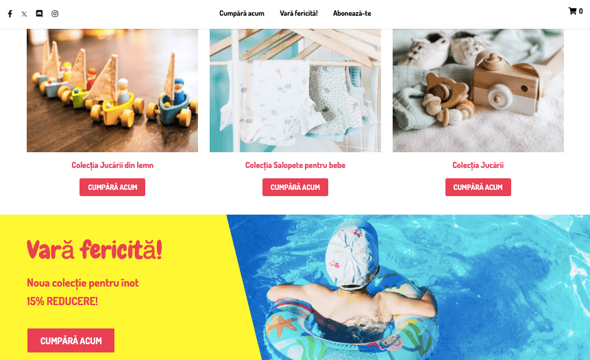 Șablonul Peggi Online Store cu Strikingly