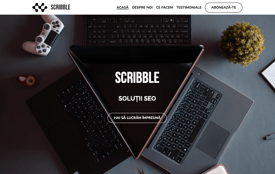 Șablonul de afaceri Scribble de la Strikingly