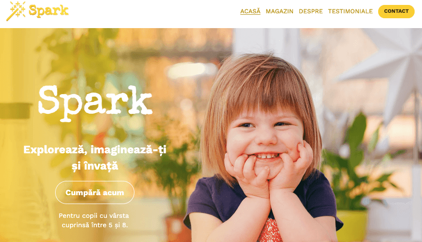 Șablonul Spark de la Strikingly