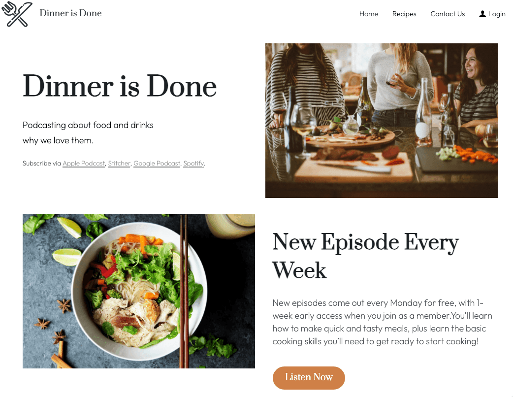 Szablon Bloga Kulinarnego "Dinner is Done"