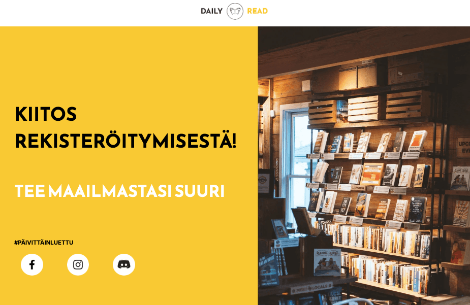 Päivittäisen lukemisen malli Strikinglyltä