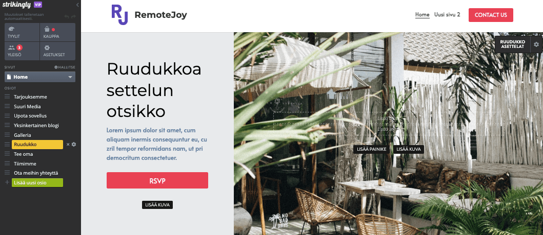 Alennusmyyntiuutiskirje Strikinglyllä - Lisää tekstiä ja kuvia