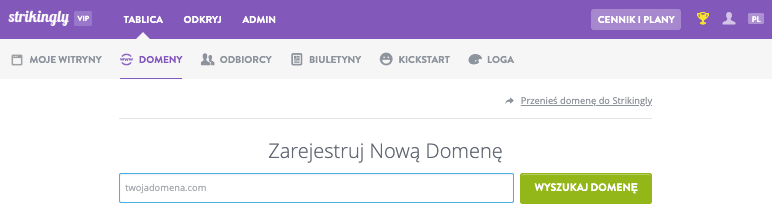 Co to jest projektowanie stron internetowych na Strikingly - Własna domena