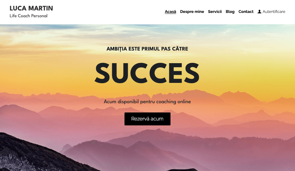 Personal Life Coach: șablon de servicii profesionale de la Strikingly