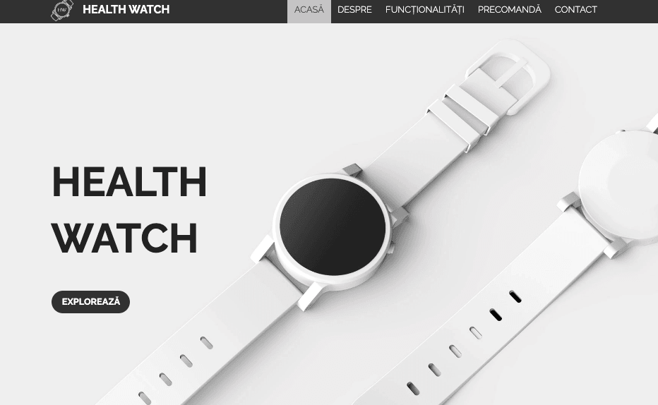 Template Health Watch de la Strikingly