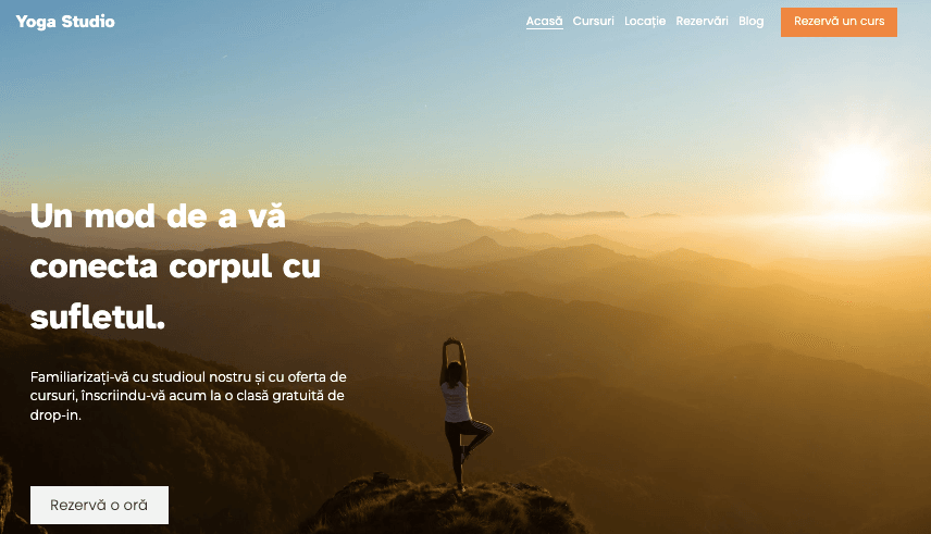 Șablon de yoga de la Strikingly