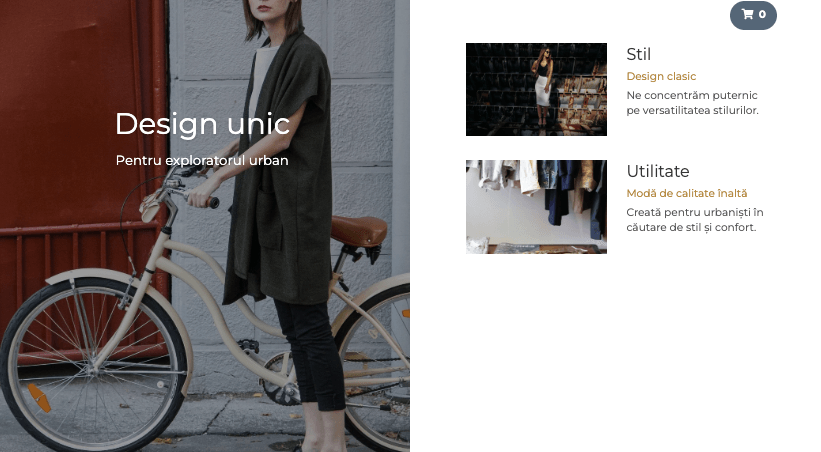 Șablonul Perspective Retail Store de la Strikingly