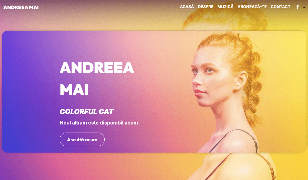 Andrea May Template de la Strikingly