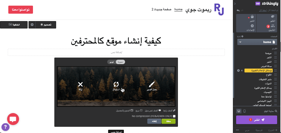 كيف يمكن لـ Strikingly المساعدة في تحسين الصور - تحرير الصور