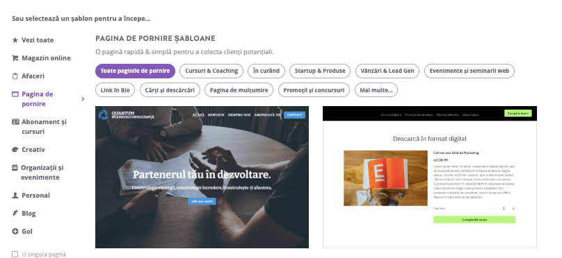 Rolul Strikingly în marketingul prin recomandări - Crearea de pagini de destinație