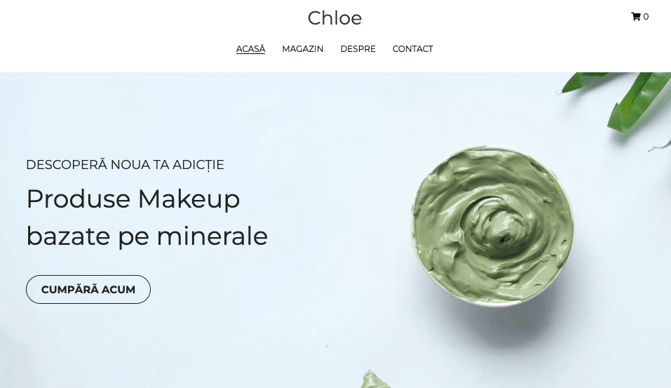 Șablonul Chloe Store de la Strikingly