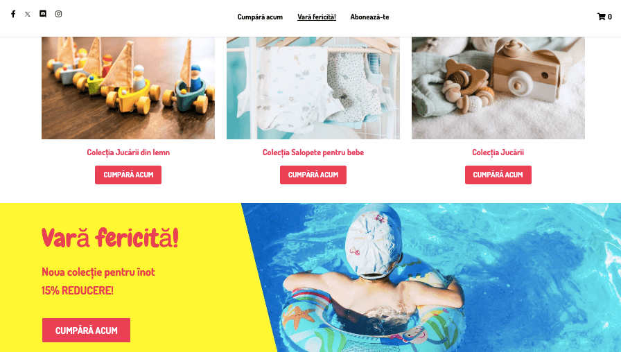 Peggi site de comerț electronic design de la Strikingly