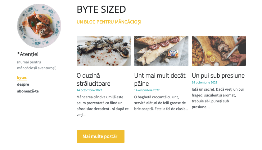 Șablon de tip Byte de la Strikingly