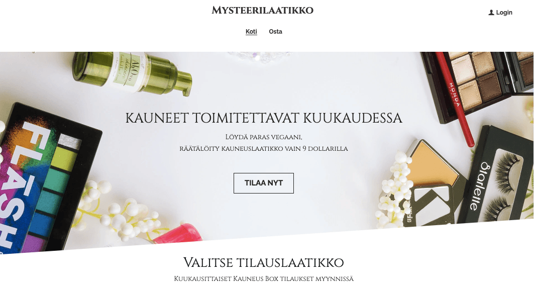 Mysteerilaatikon malli Strikinglyltä