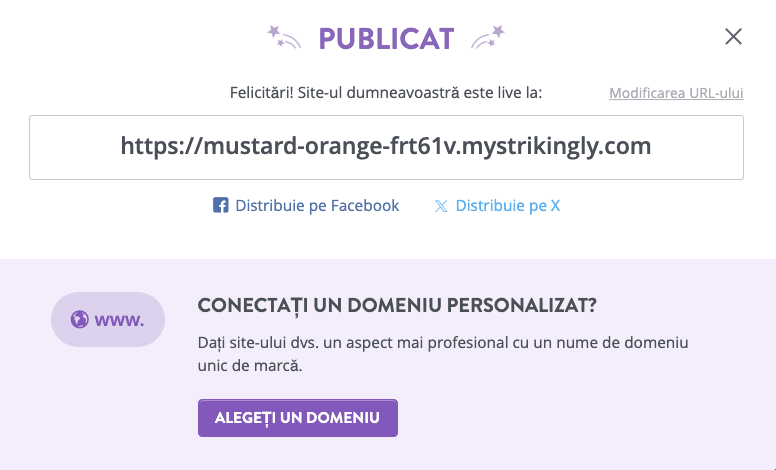 Strikingly HTTPs pentru site gratuit