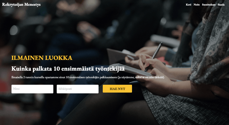 Strikinglyn Rekrytoijan Menestyssivuston Malli